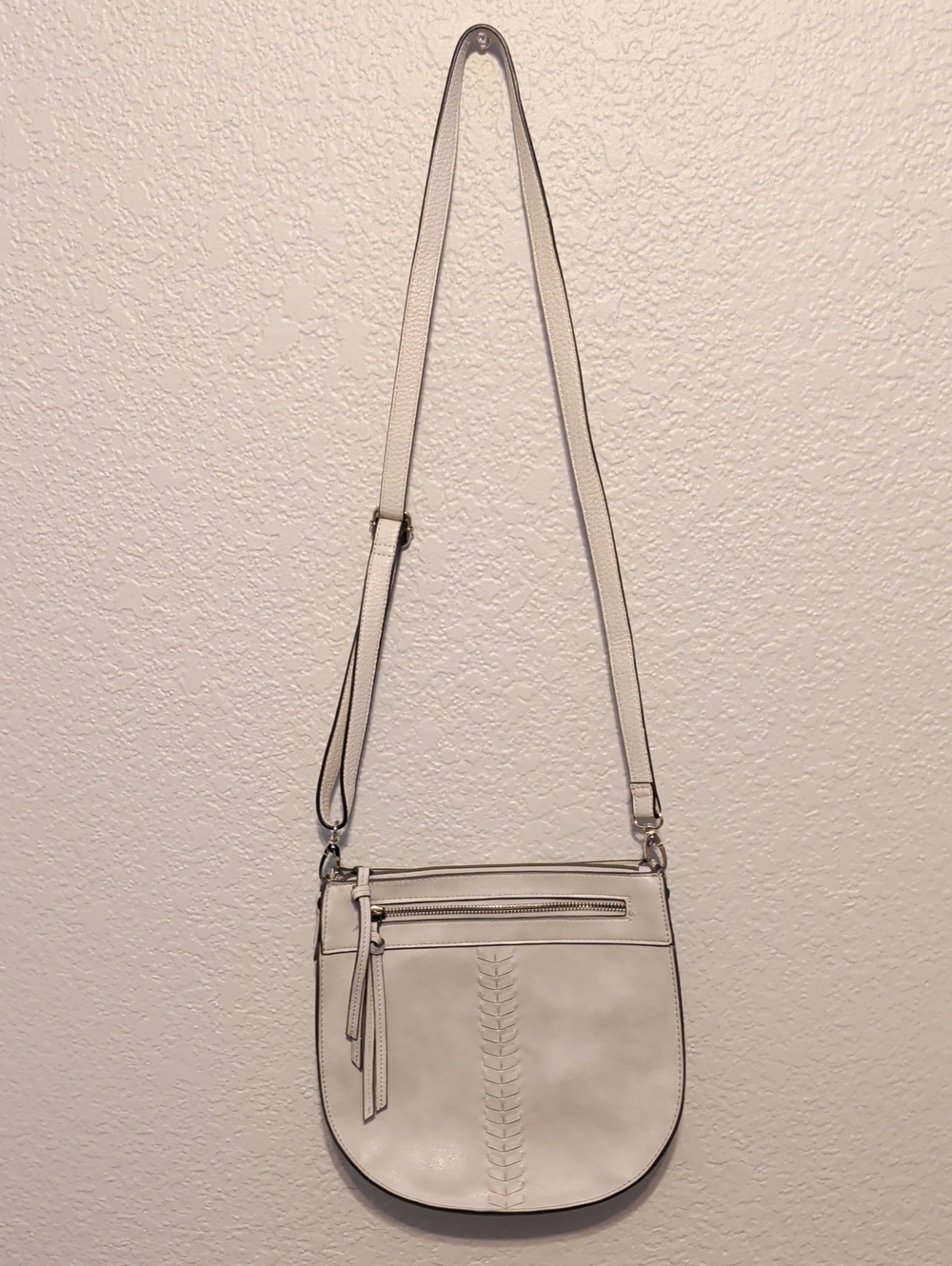 Women's Cream Crossbody Bag with Braided Detail